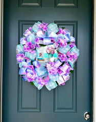 Hydrangea Beach Coastal Tropical Floral Wreath for Front Door Mothers Day Gift Spring Summer Everyday Wreath Coastal Waves Seashells Flowers