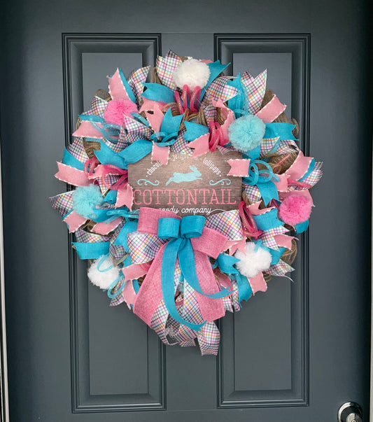 Easter Wreath for Front Door Peter Cottontail Wreath Gift for Friend Gift for Her Spring Decoration Spring Wreath Easter Bunny Wreath