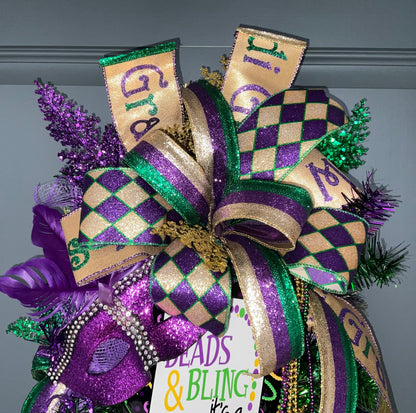 Mardi Gras Wreath for Front Door Swag Wreath for Mardi Gras Carnival Wreath Fat Tuesday Wreath Mardi Gras Decor