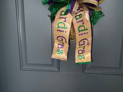 Mardi Gras Wreath for Front Door Swag Wreath for Mardi Gras Carnival Wreath Fat Tuesday Wreath Mardi Gras Decor