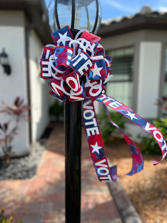 Vote Bow, Patriotic Bow, Election Bow, Political Decoration, Democrat, Republican  Independent Voting Decor, Independence Day, July 4 Bow