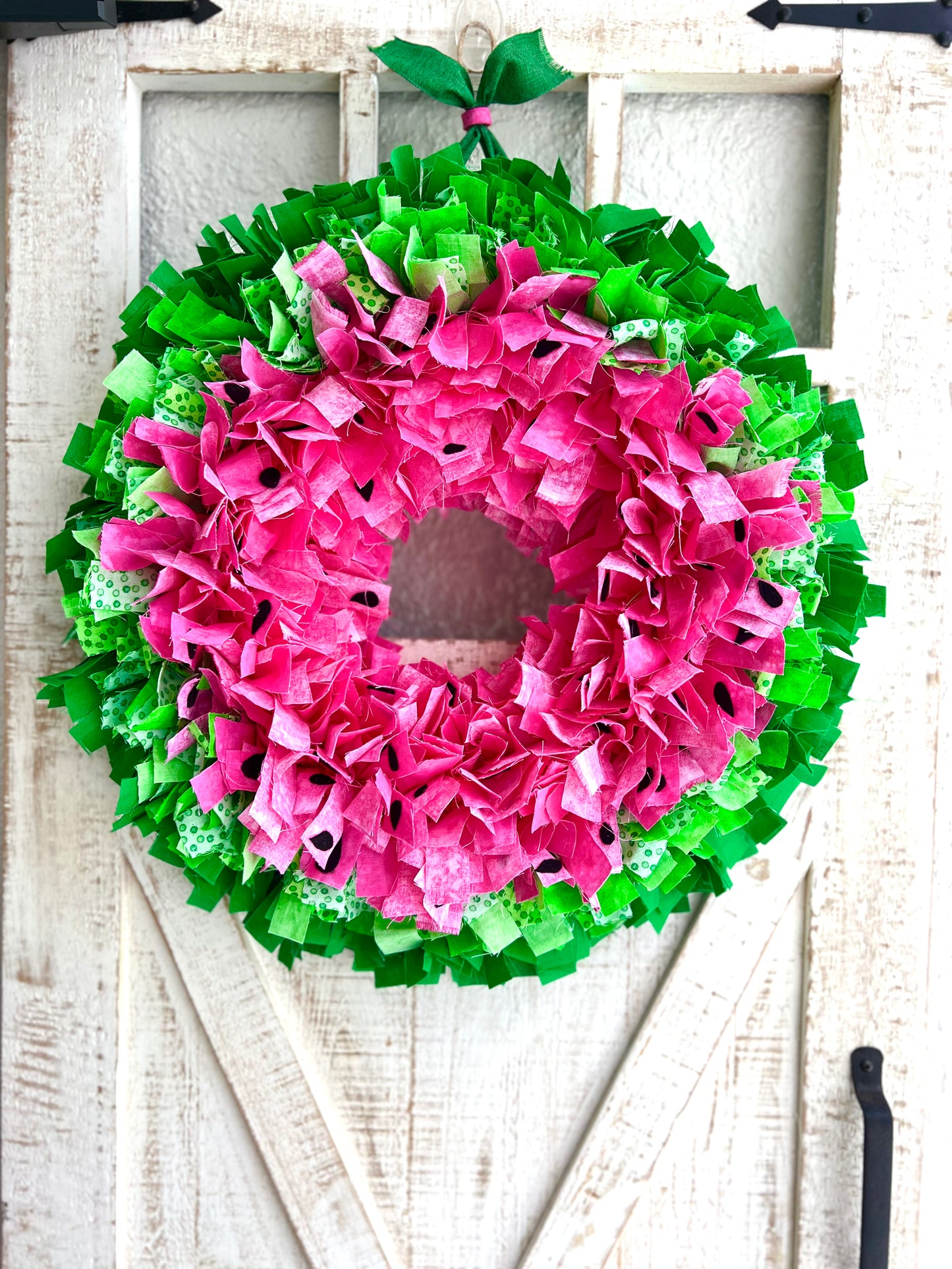 Summer Rag Wreath Patterns Summer Watermelon Wreath for Front Door, Summer Rag Wreath for Front D ...