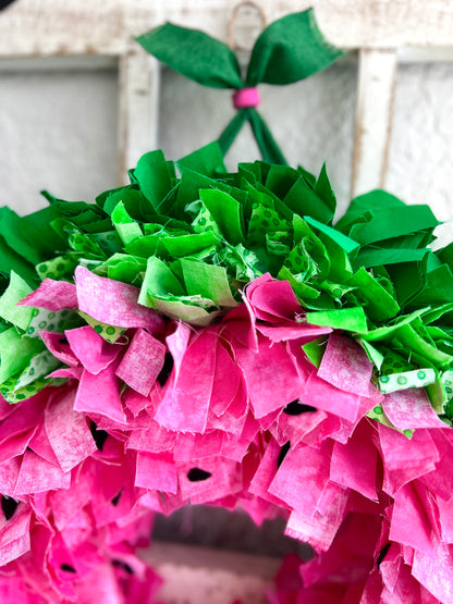 Summer Watermelon Wreath for Front Door, Summer Rag Wreath for Front Door, Rag Wreath, Fruit Wreath for Door, Fabric Wreath for Door