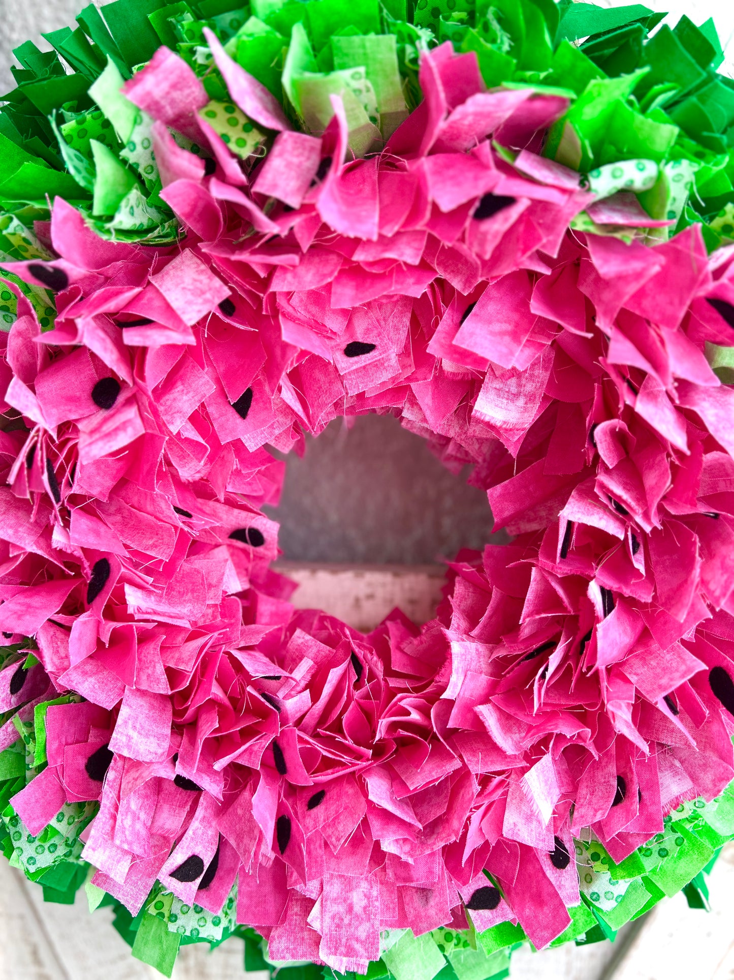 Summer Rag Wreath Patterns Summer Watermelon Wreath for Front Door, Summer Rag Wreath for Front D ...
