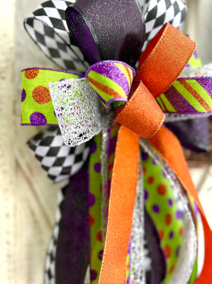 Halloween Bow for Wreath, Lamp Post, Garage or Carriage Light, October 31 Decoration, Halloween Decor, Simple Halloween, Halloween Decor