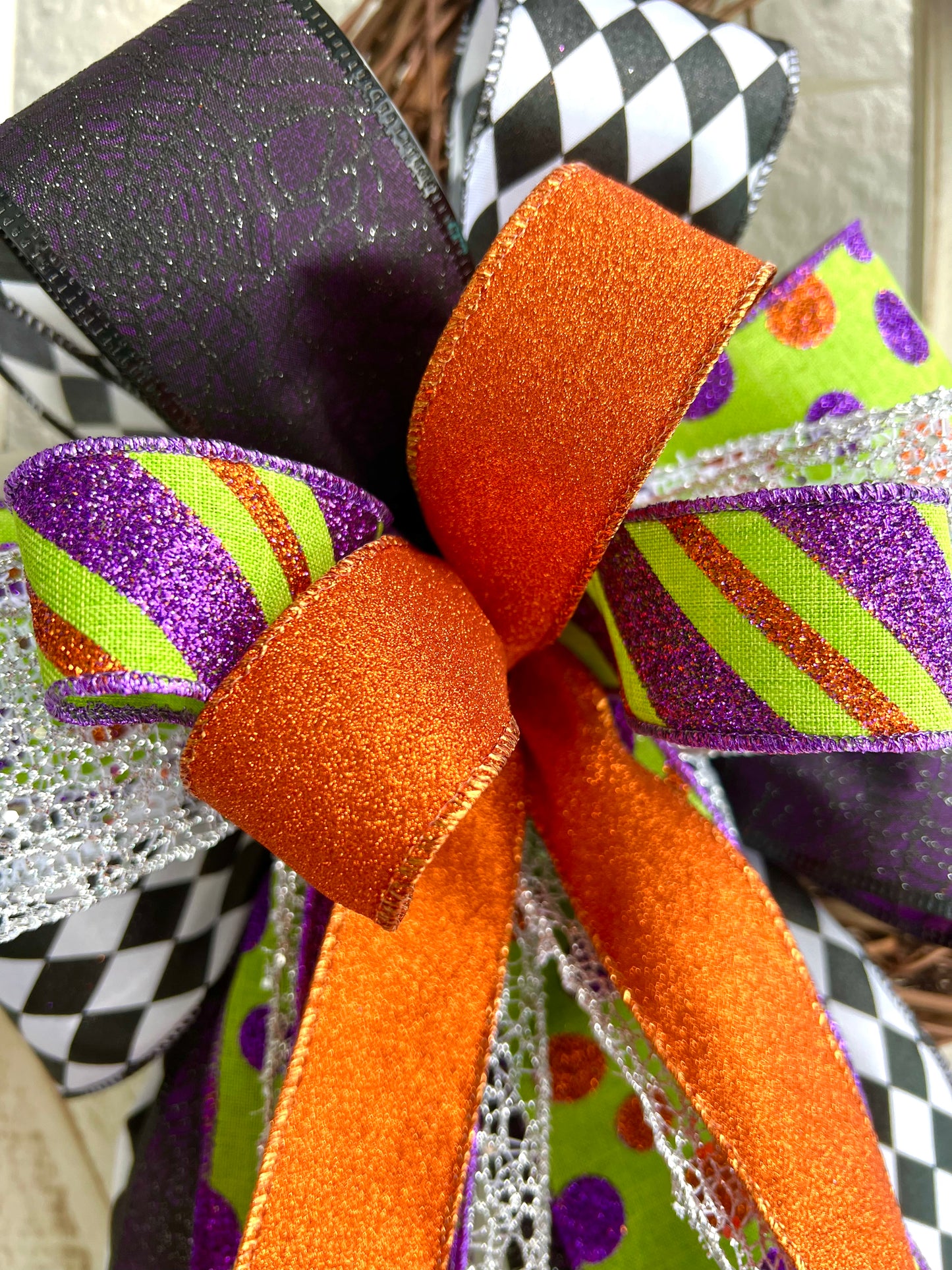 Halloween Bow for Wreath, Lamp Post, Garage or Carriage Light, October 31 Decoration, Halloween Decor, Simple Halloween, Halloween Decor