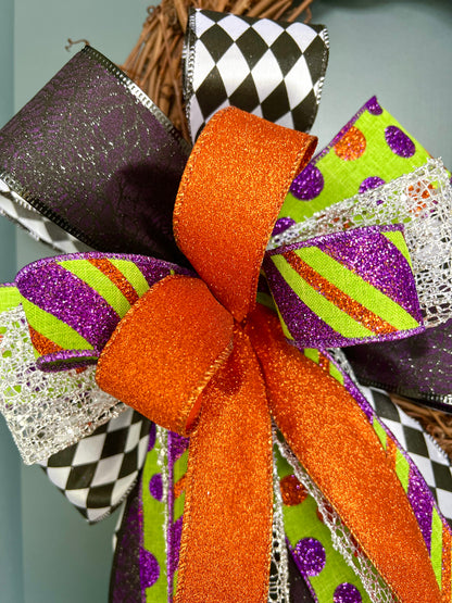 Halloween Bow for Wreath, Lamp Post, Garage or Carriage Light, October 31 Decoration, Halloween Decor, Simple Halloween, Halloween Decor