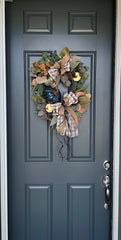 Rustic Fall Harvest Autumn Pumpkin Berry Grapevine Thanksgiving Wreath for Front Door, High End Fall Wreath, Fall Colors Wreath Pouf Designs