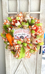 Easter Wreath for Front Door Carrot Patch Wreath Gift for Friend Gift for Her Spring Decoration Easter Decoration Carrot Wreath Vegetable