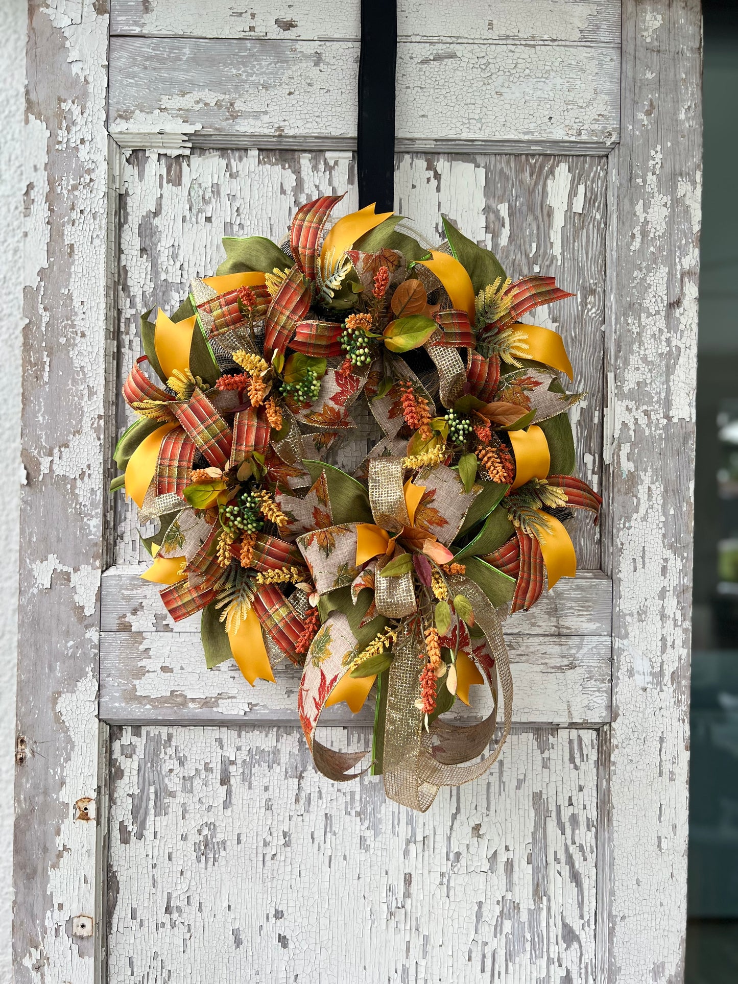 Fall Leaves Wreath for Front Door