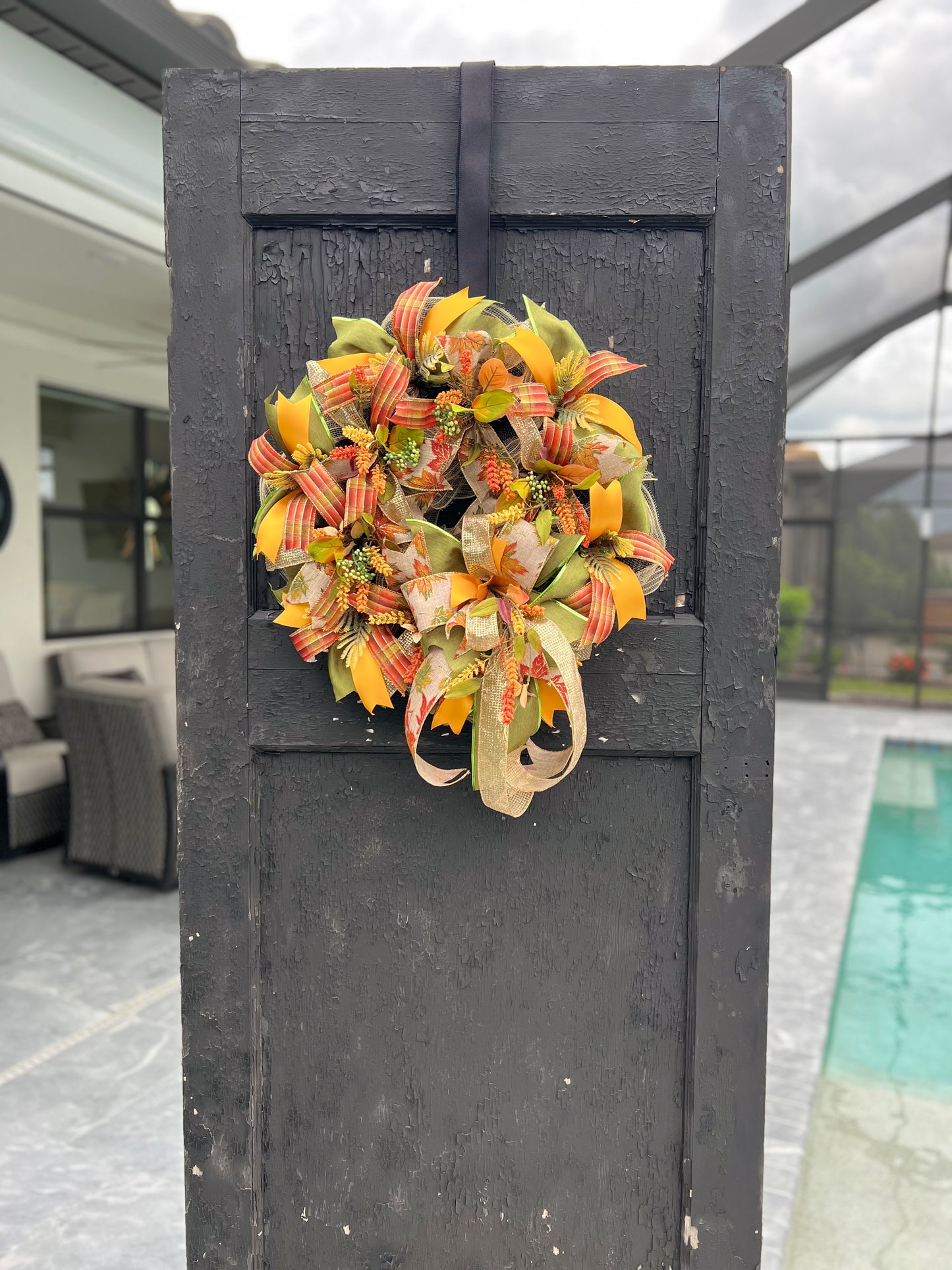 Fall Leaves Wreath for Front Door