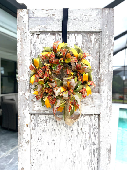 Fall Leaves Wreath for Front Door