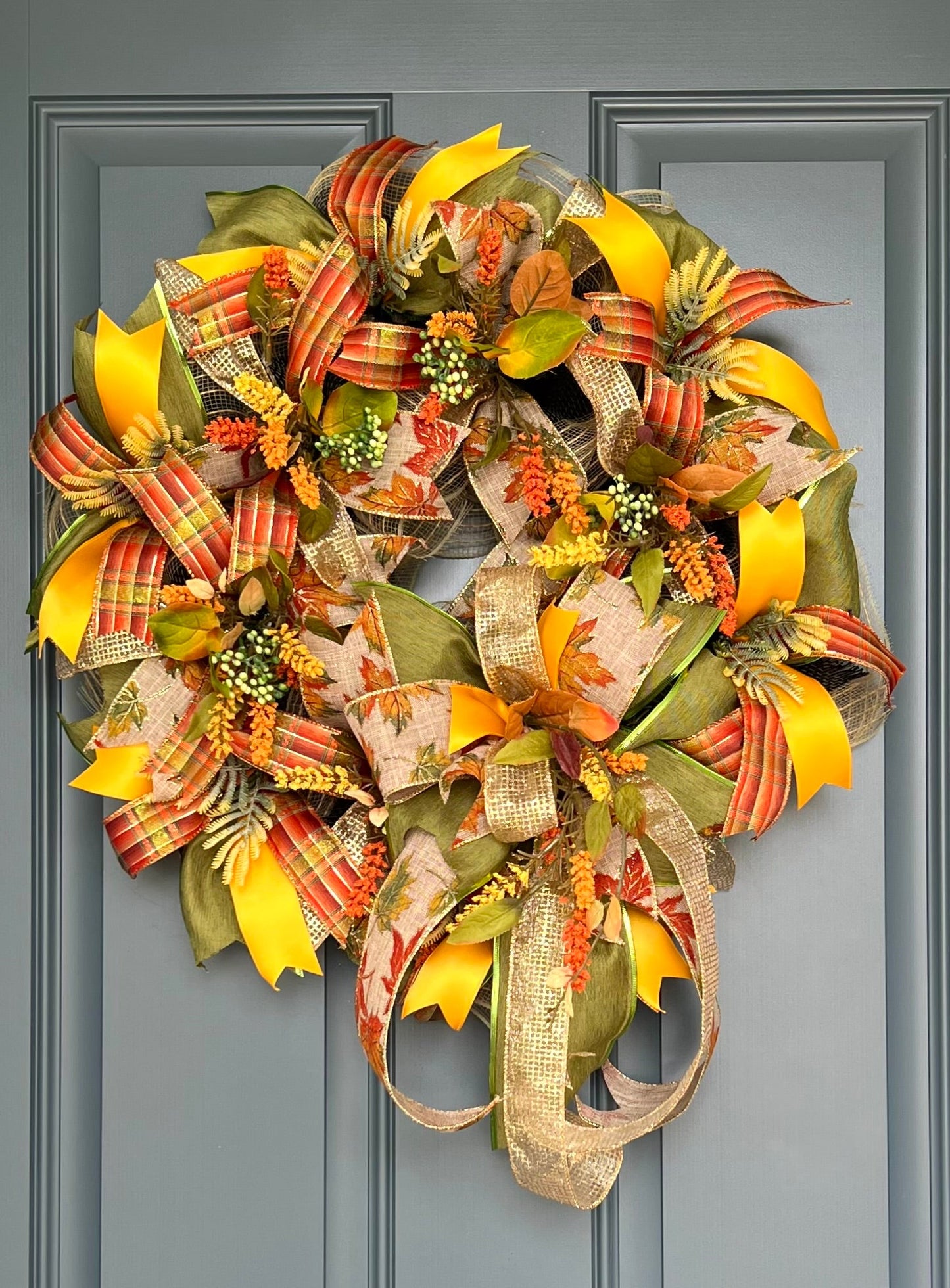 Fall Leaves Wreath for Front Door