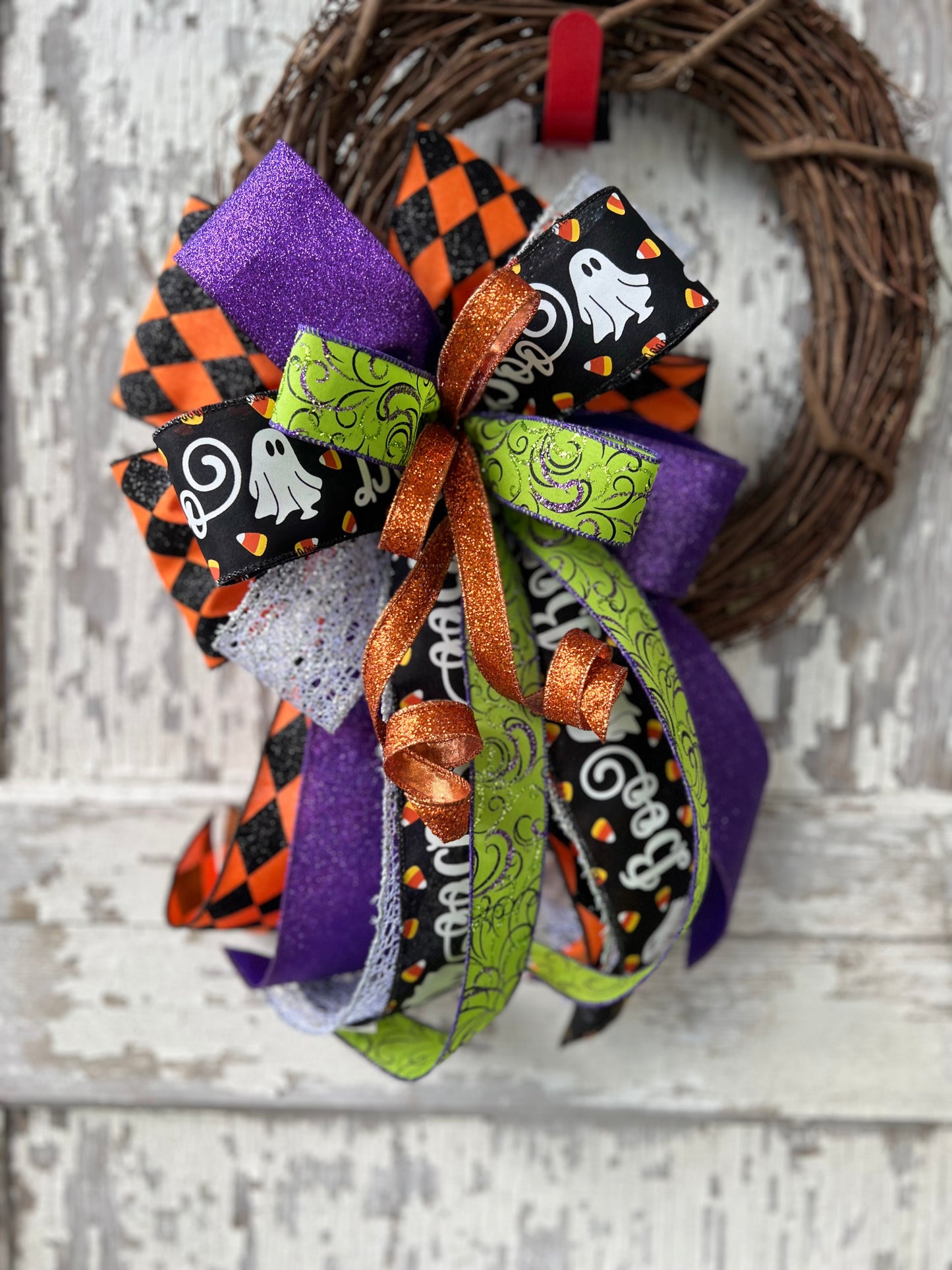 Halloween Bow for Wreath, Lamp Post, Garage or Carriage Light, October 31 Decoration, Halloween Decor, Simple Halloween, Halloween Decor (Copy)