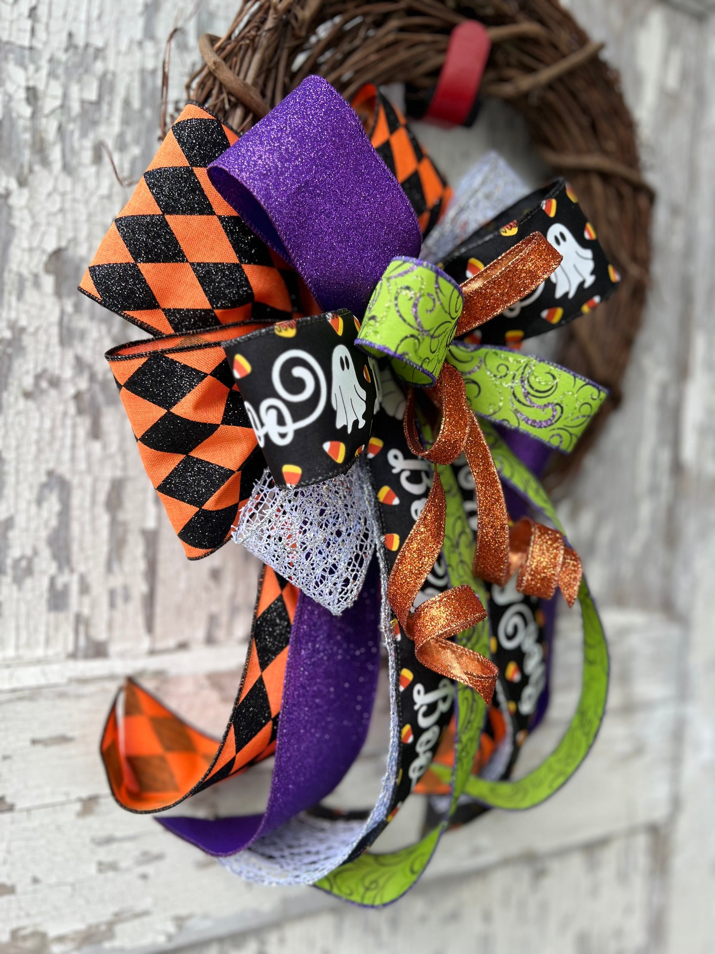 Halloween Bow for Wreath, Lamp Post, Garage or Carriage Light, October 31 Decoration, Halloween Decor, Simple Halloween, Halloween Decor (Copy)