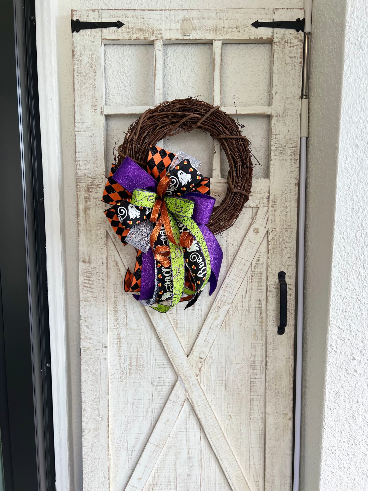 Halloween Bow for Wreath, Lamp Post, Garage or Carriage Light, October 31 Decoration, Halloween Decor, Simple Halloween, Halloween Decor (Copy)