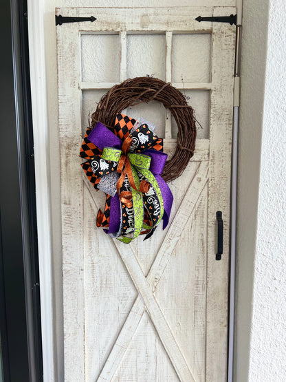 Halloween Bow for Wreath, Lamp Post, Garage or Carriage Light, October 31 Decoration, Halloween Decor, Simple Halloween, Halloween Decor (Copy)