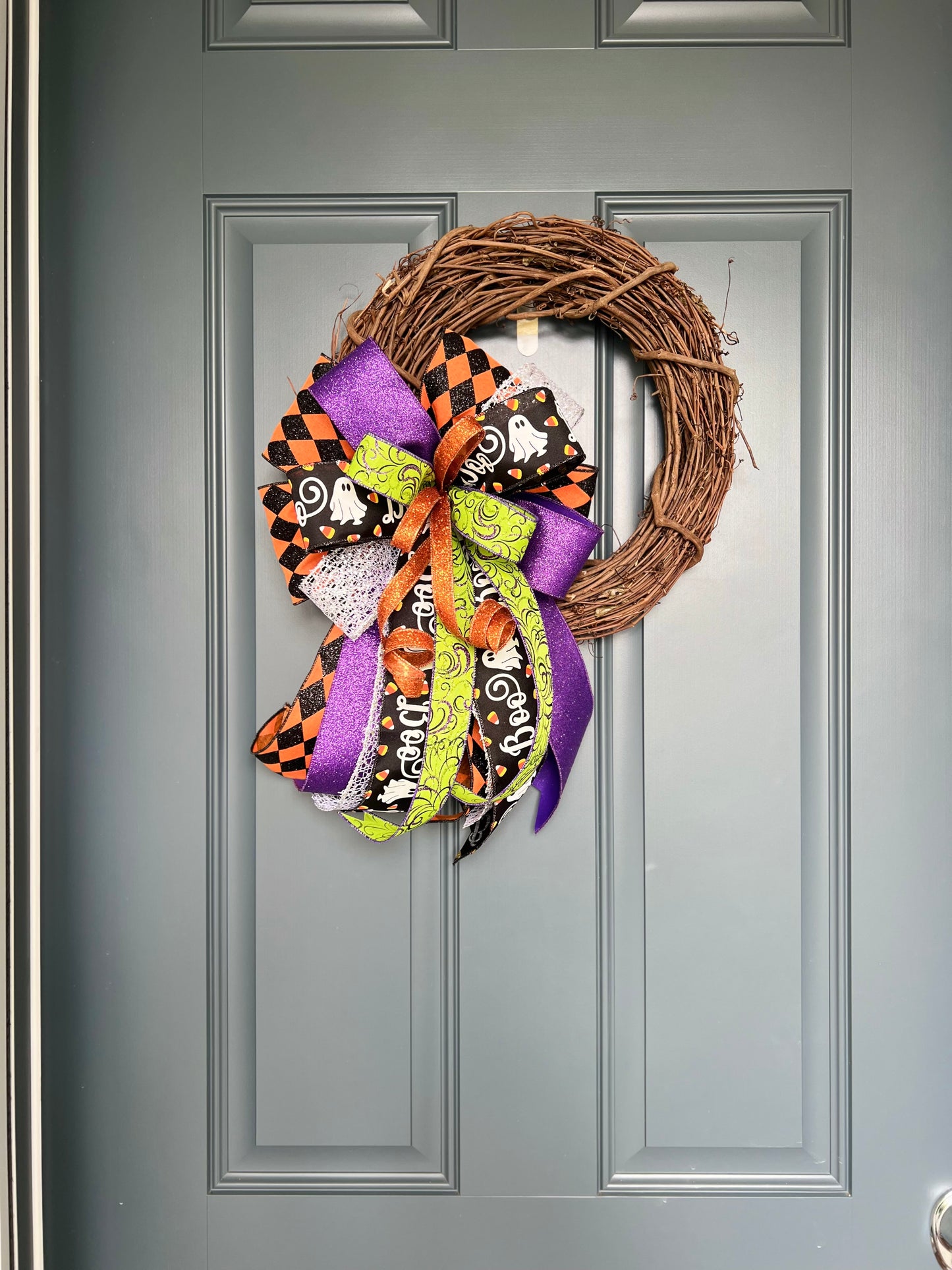 Halloween Bow for Wreath, Lamp Post, Garage or Carriage Light, October 31 Decoration, Halloween Decor, Simple Halloween, Halloween Decor (Copy)