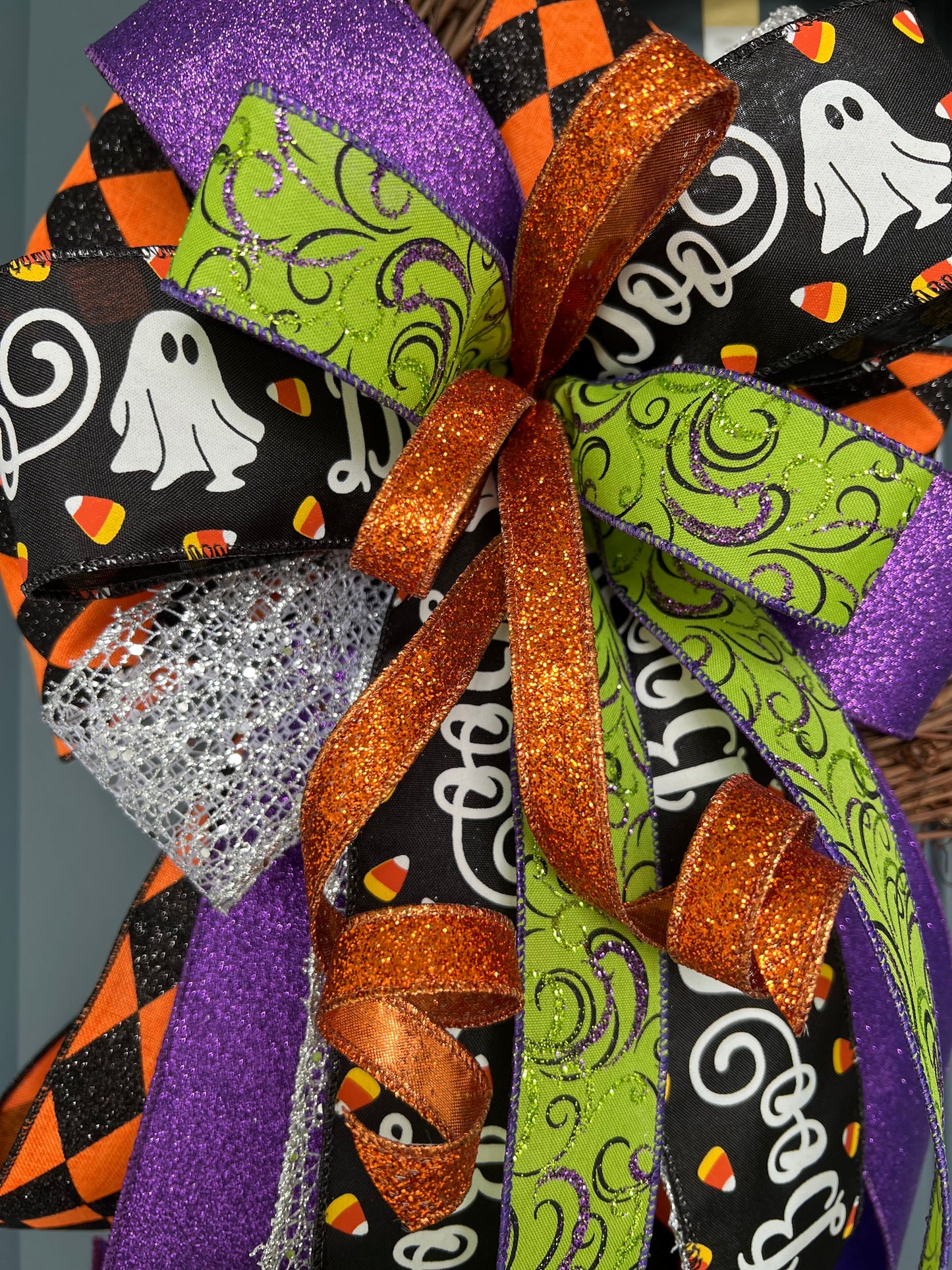 Halloween Bow for Wreath, Lamp Post, Garage or Carriage Light, October 31 Decoration, Halloween Decor, Simple Halloween, Halloween Decor (Copy)