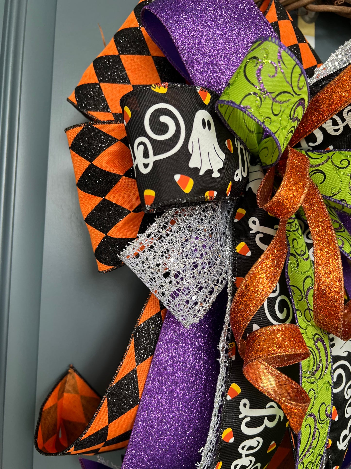 Halloween Bow for Wreath, Lamp Post, Garage or Carriage Light, October 31 Decoration, Halloween Decor, Simple Halloween, Halloween Decor (Copy)
