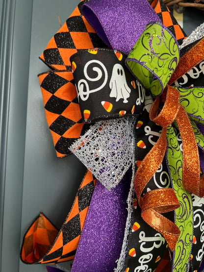 Halloween Bow for Wreath, Lamp Post, Garage or Carriage Light, October 31 Decoration, Halloween Decor, Simple Halloween, Halloween Decor (Copy)