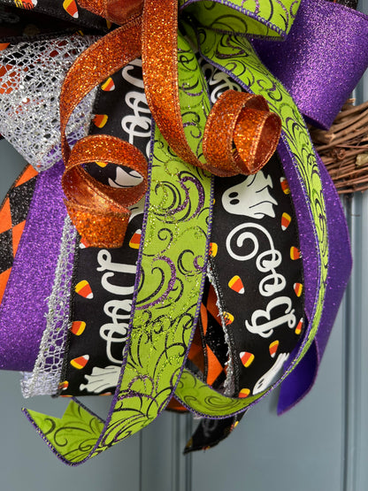 Halloween Bow for Wreath, Lamp Post, Garage or Carriage Light, October 31 Decoration, Halloween Decor, Simple Halloween, Halloween Decor (Copy)