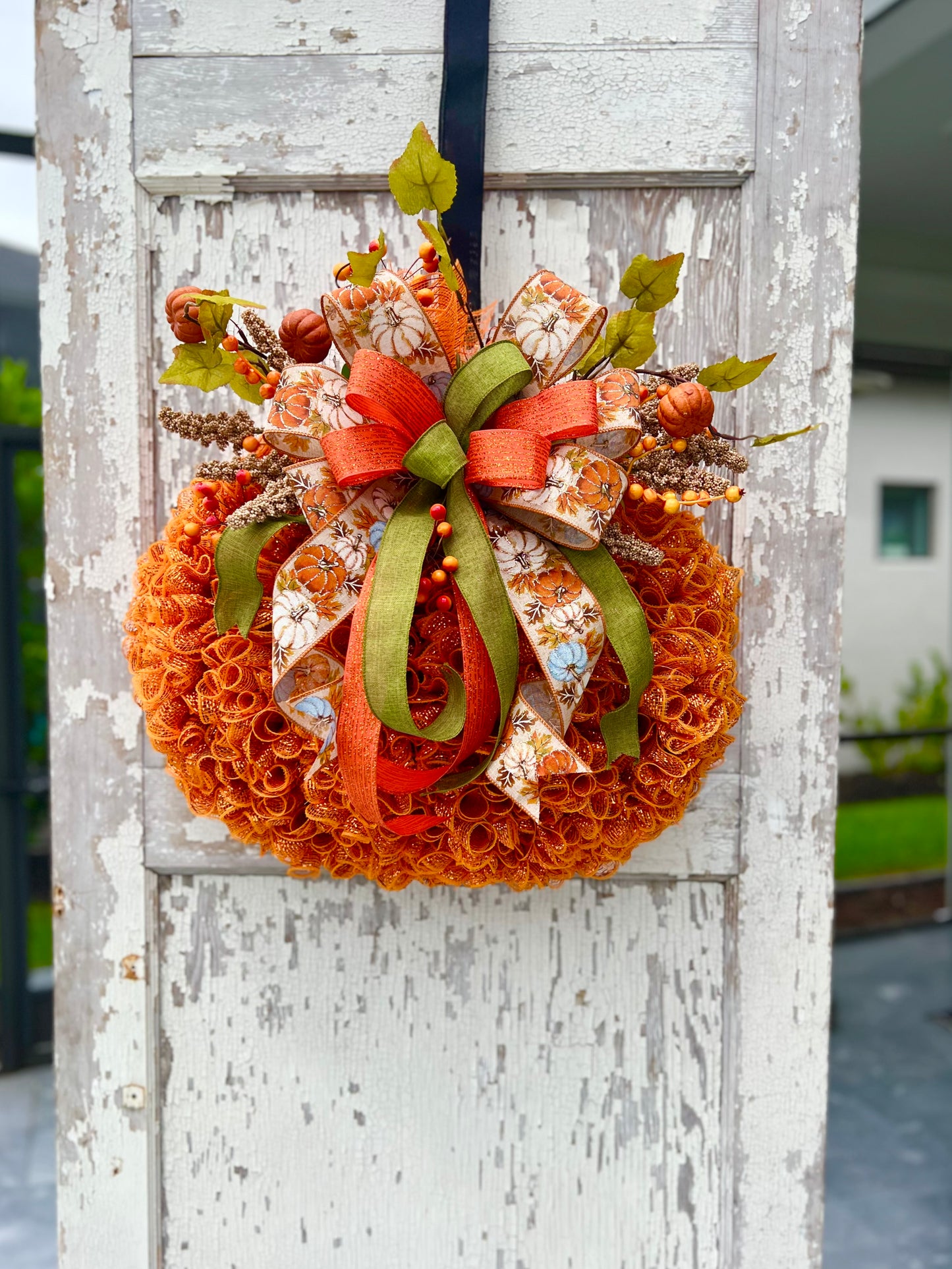 Pumpkin Wreath for Thanksgiving, Fall or Halloween