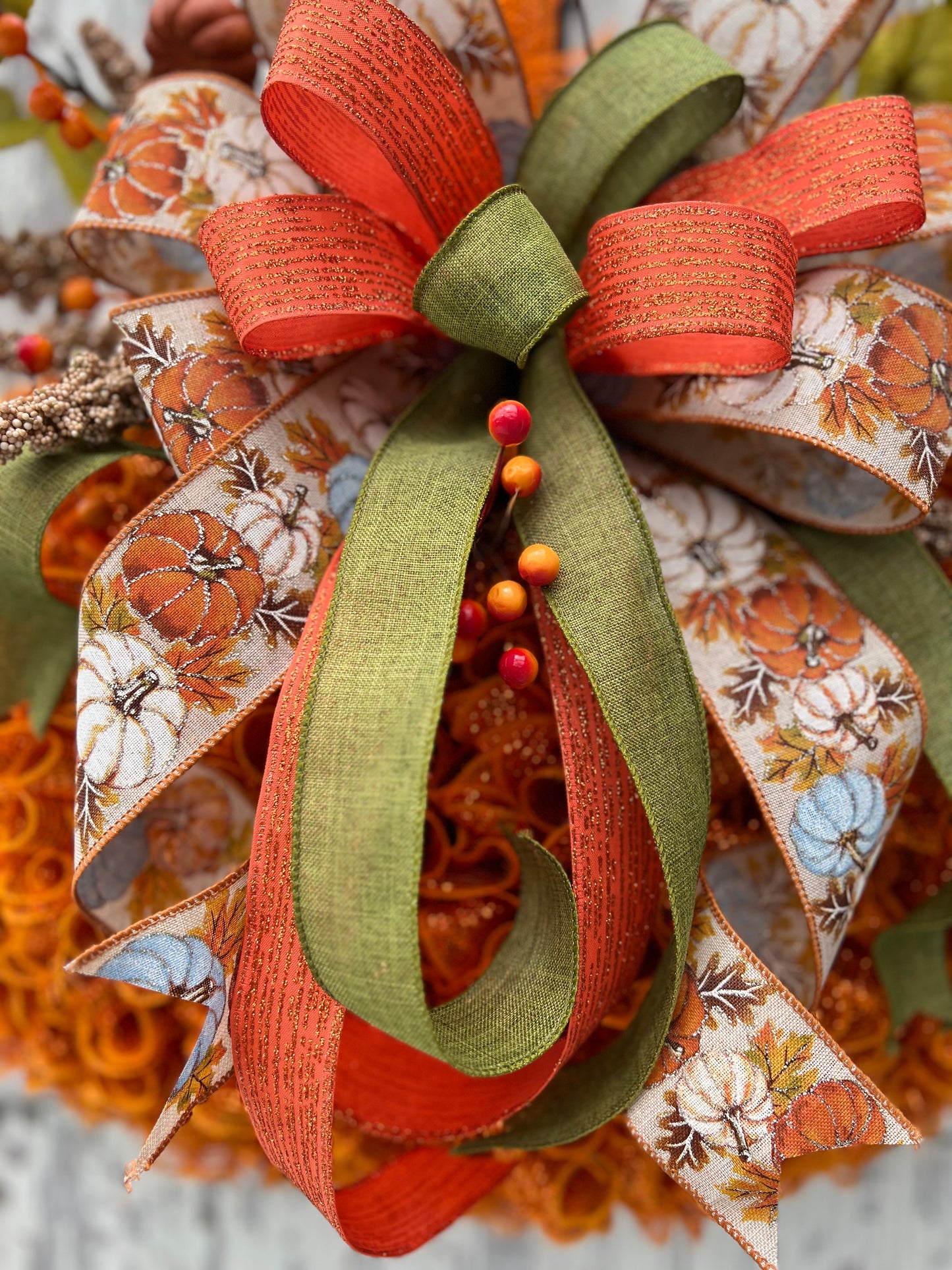 Pumpkin Wreath for Thanksgiving, Fall or Halloween