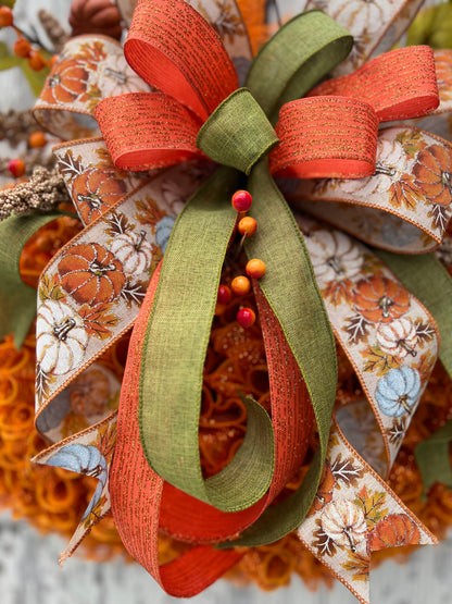 Pumpkin Wreath for Thanksgiving, Fall or Halloween