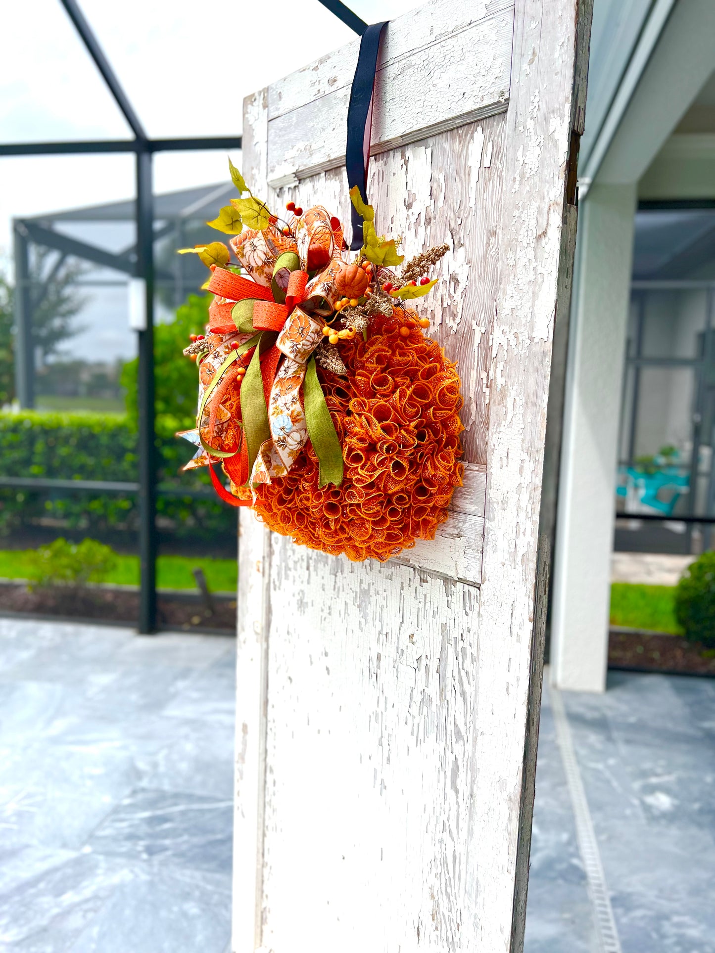 Pumpkin Wreath for Thanksgiving, Fall or Halloween
